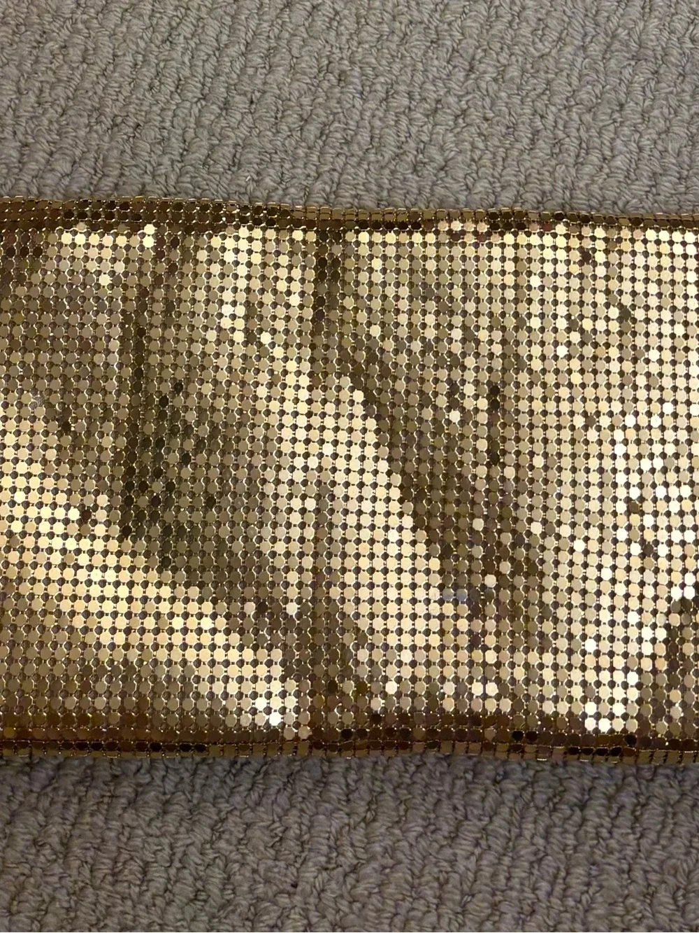 Valerie Stevens Gold Sequin Satin Interior Handbag